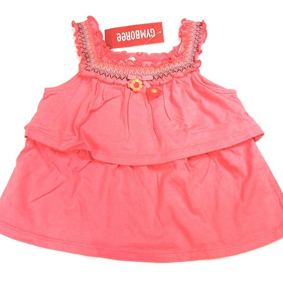 NWT Gymboree Girl Braided Belt Denim Short & Smocked Tiered Ruffle Tank Size 4T - Picture 5 of 7